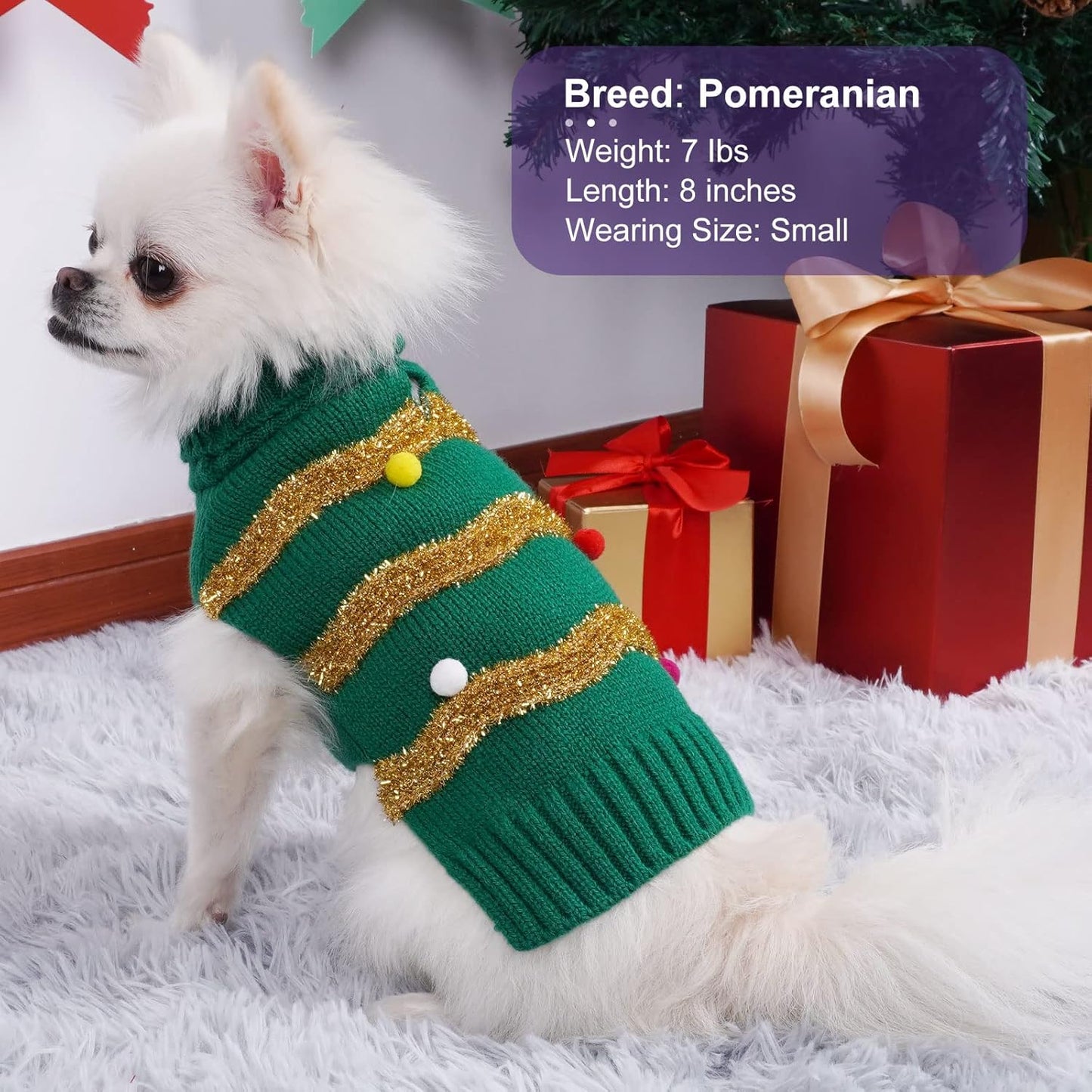 Dog Christmas Sweater Warm Dog Sweaters for Large Dogs Turtleneck Xmas Dogs Clothes with Leash Hole Pet Holiday Outfit XXXL