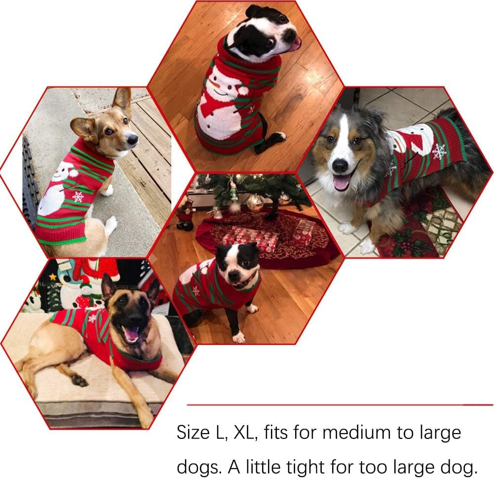 Dog Snowman Sweater - Xmas & New Year Dog Clothes for Small Dogs & Cats (Snowman, XL)