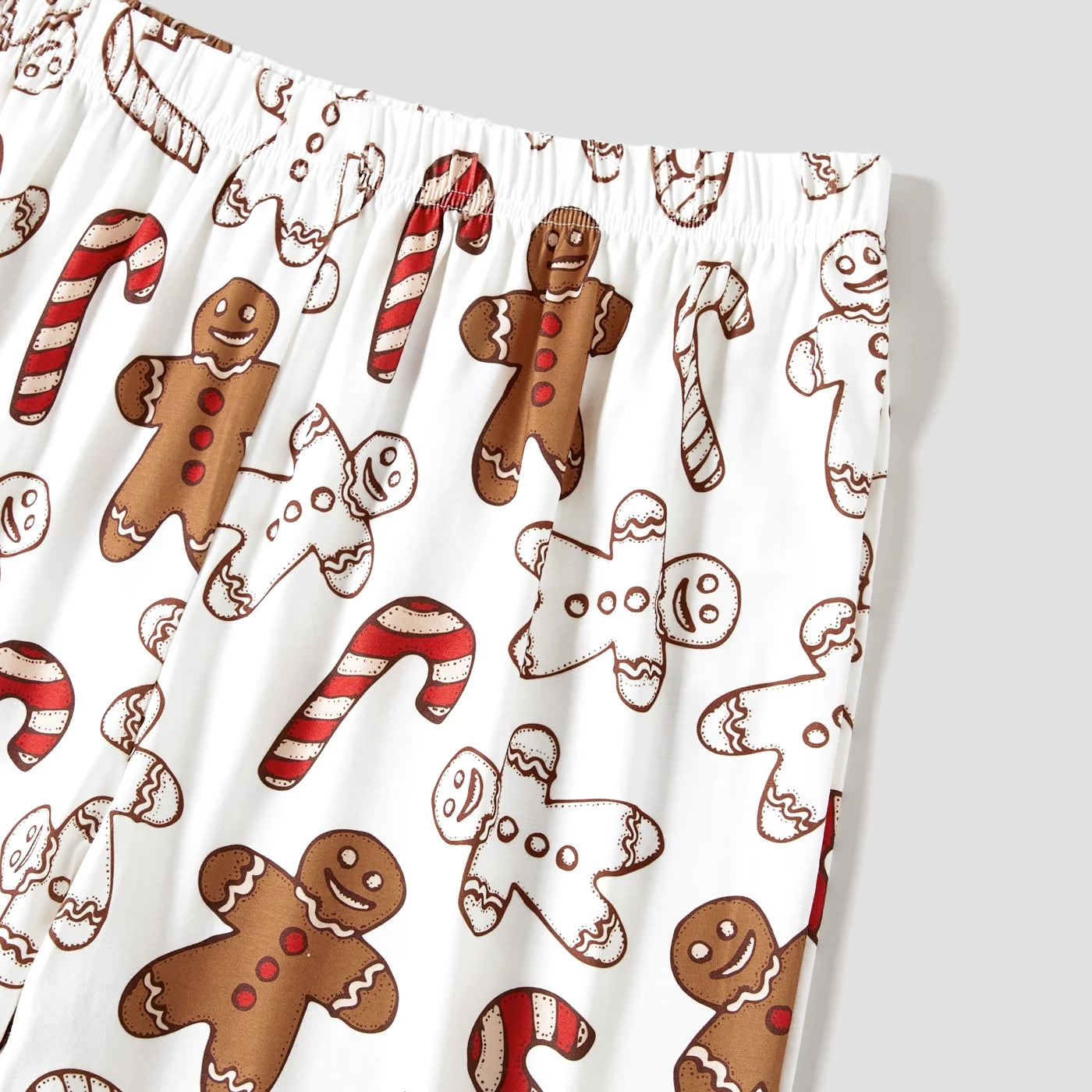 Christmas Pajamas Family Matching Women 2 Piece Pjs Sets Long Sleeve Cute Gingerbread Man Prints Top & Pants Sleepwear with Holiday Socks, Khaki, XXL