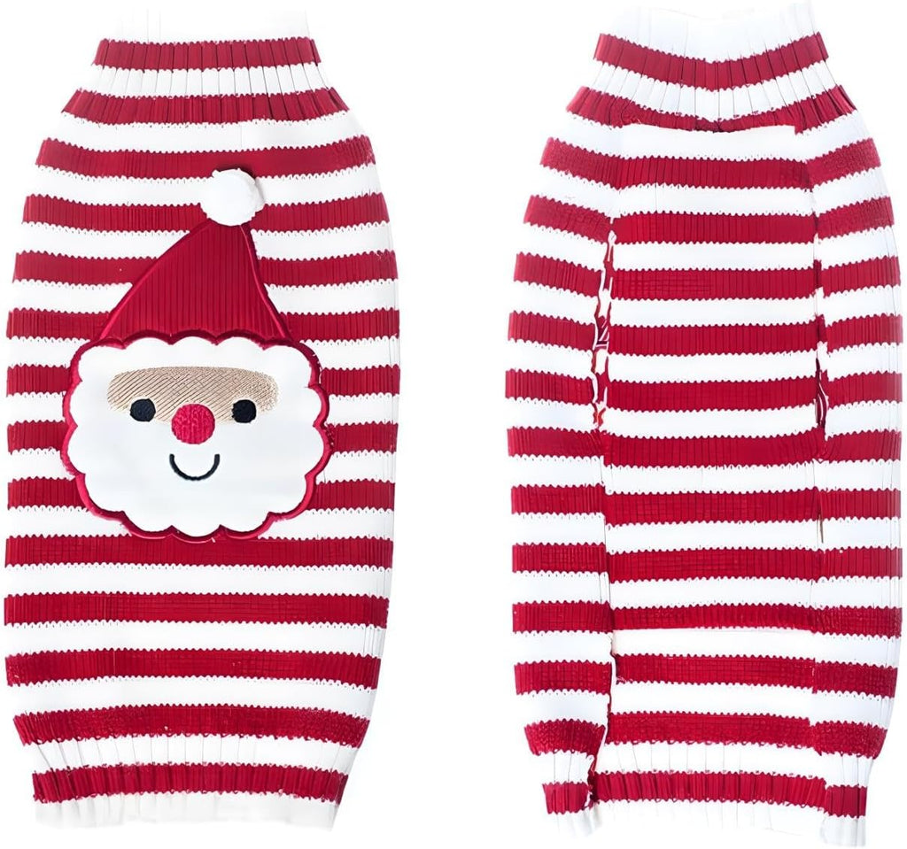 Santa Claus Pet Sweater Dog Sweaters Cold Weather Outfit for Small to Medium Sized Dogs and Cats for Christmas Day (Santa Claus, Small)