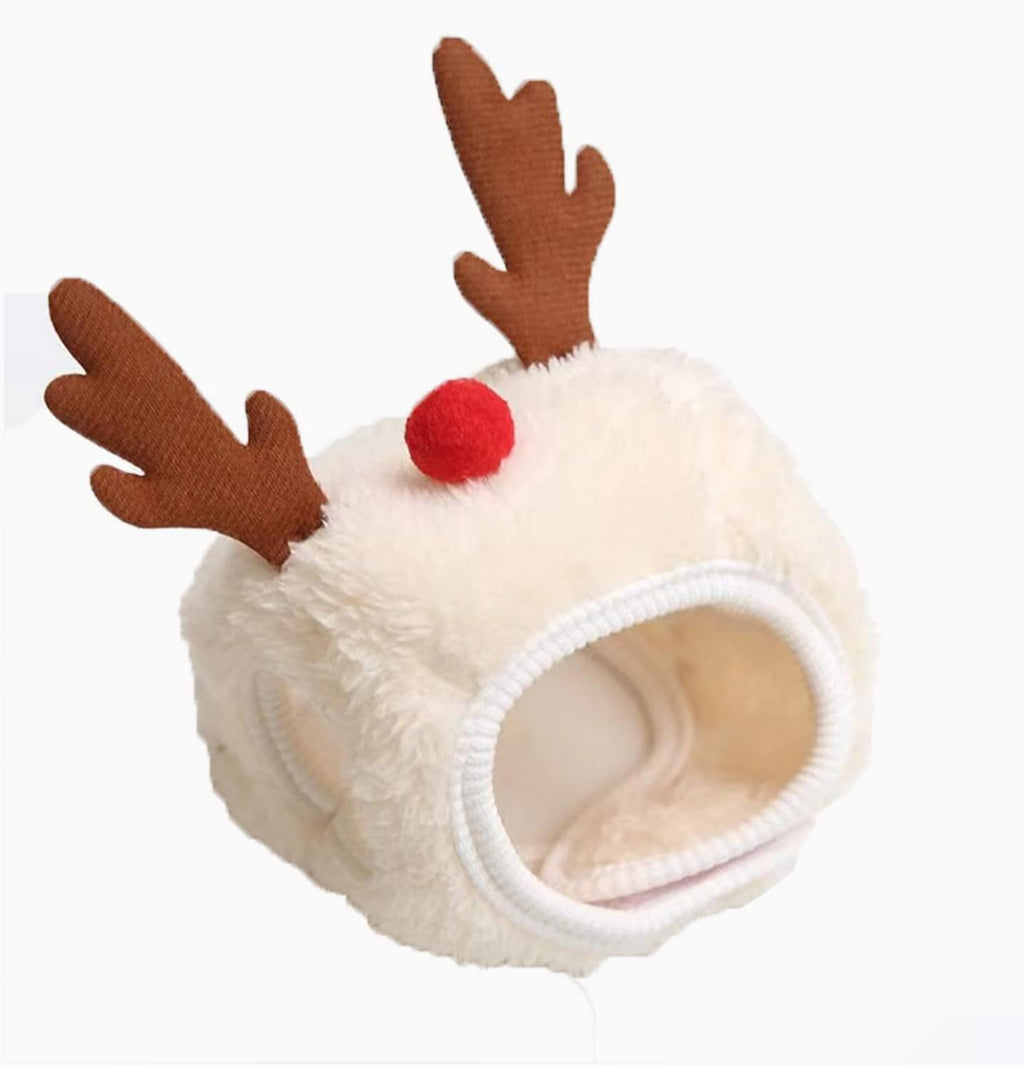 Pet Dog Cat Christmas Costume, Puppy Santa Hat and Bandana, Adjustable Christmas Party Cosplay Dress for Small Medium Dogs Cats (RED)