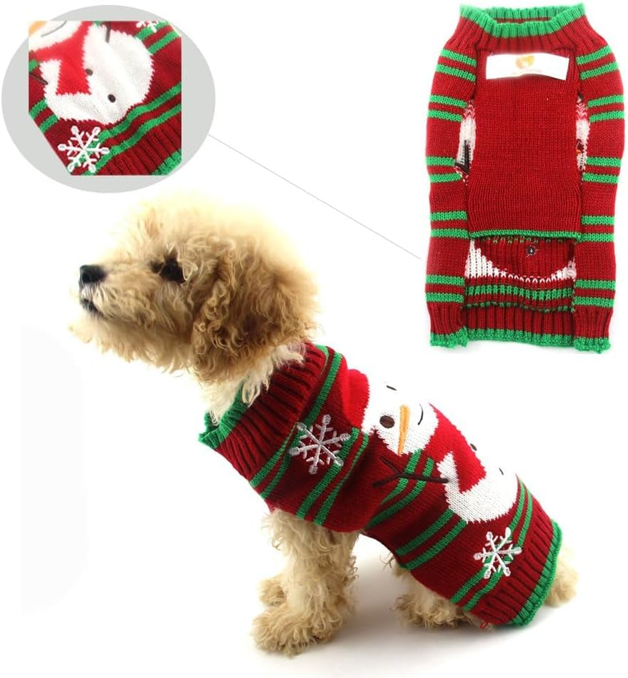 Dog Snowman Sweater - Xmas & New Year Dog Clothes for Small Dogs & Cats (Snowman, XL)