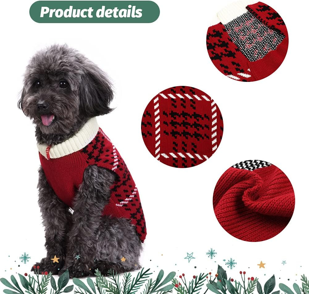 Christmas Sweater for Dogs, Knitwear Small Dog Christmas Sweater, Christmas Sweater for Cats Kitten Only, Red XS