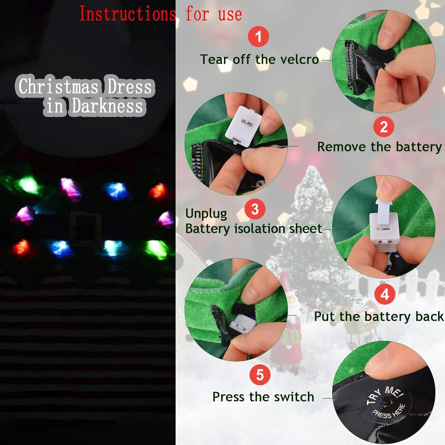 Christmas Dog Pajamas, Winter Warm Cute Holiday Theme Dog Onesie Jumpsuit Stretchy Doggie Sweater Puppy Clothes Outift Xmas Tiny Pet PJS for Small Dogs Cat Apparel (Green, Small)