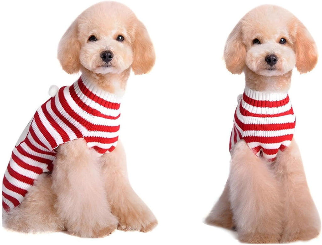 Santa Claus Pet Sweater Dog Sweaters Cold Weather Outfit for Small to Medium Sized Dogs and Cats for Christmas Day (Santa Claus, Small)