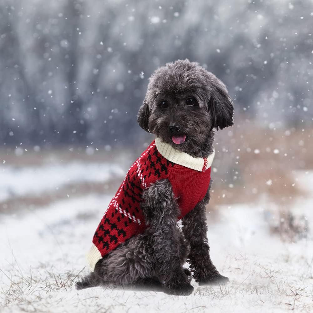 Christmas Sweater for Dogs, Knitwear Small Dog Christmas Sweater, Christmas Sweater for Cats Kitten Only, Red XS